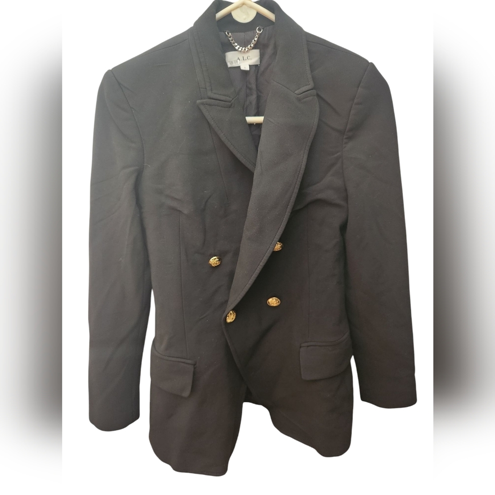 A.L.C. Black Sedgwick II Tailored Double Breasted Blazer Jacket Size 2